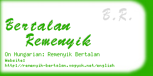 bertalan remenyik business card